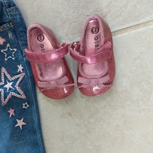 Girls 18-24m ballerina star pink jeans shirt shoes - Picture 3 of 8